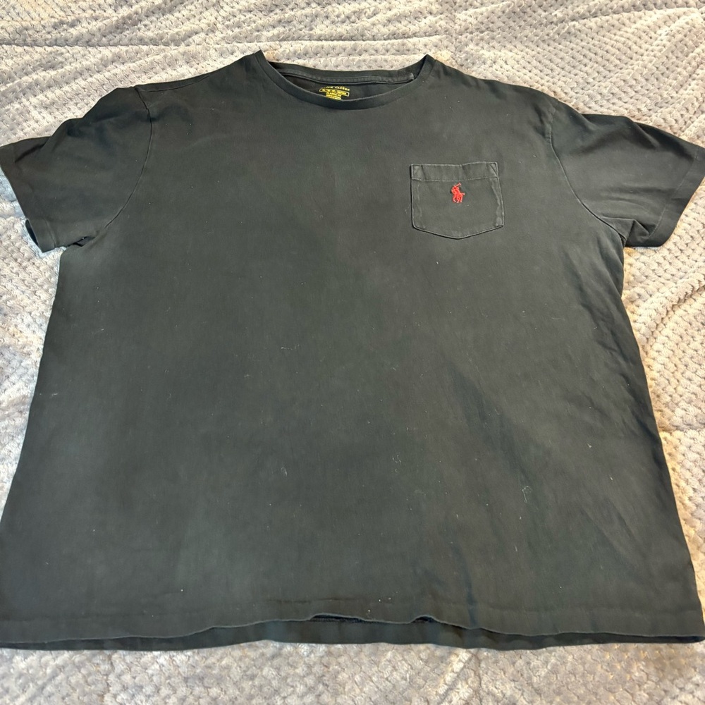 Polo‎ by Ralph Lauren Black Short Sleeve Tee with Red Logo